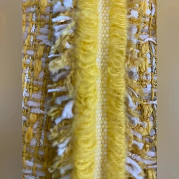 Talbots Classic Lined Butter Yellow Tweed Career Blazer Jacket Women's Small EUC - Picture 15 of 16